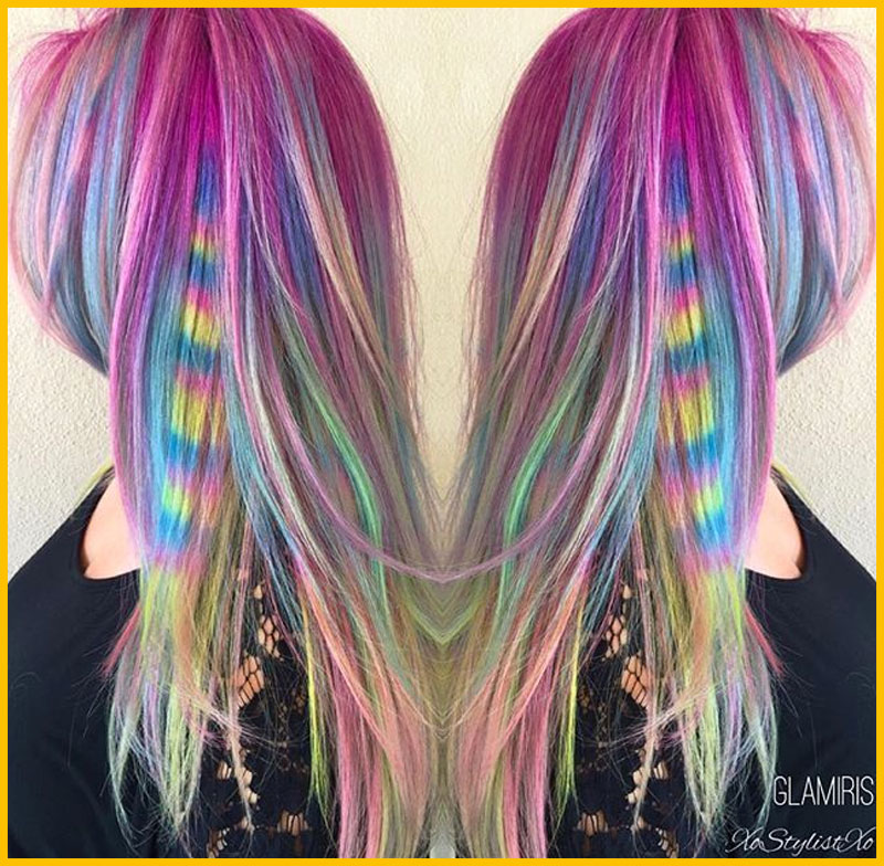 Pastel Rainbow Color Mermaid Hair
