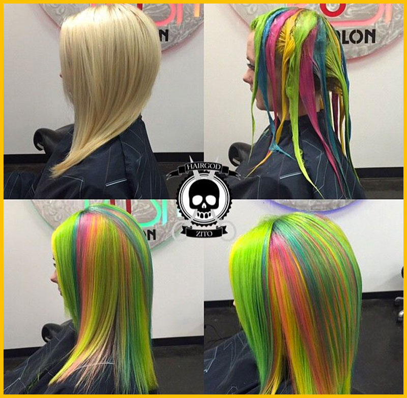 Sour Skittles Neon Colored Mermaid Hair