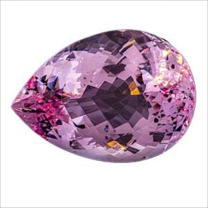 从阿富汗粉色紫锂辉石晶体。