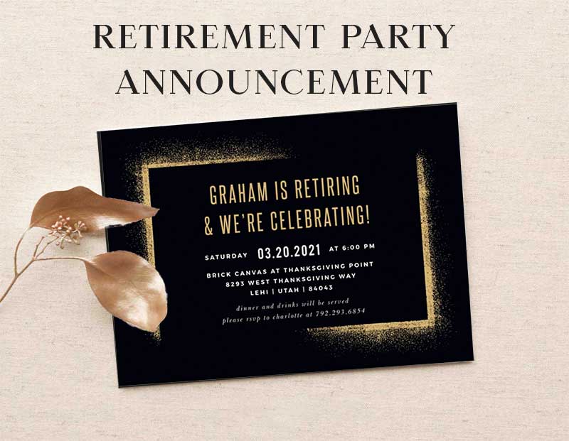 退休派对公告——选择正确的派对邀请。