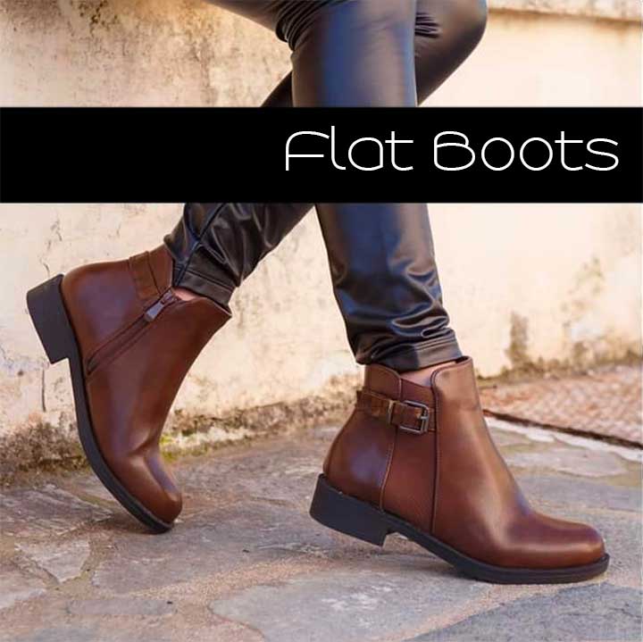 Women wearing flat boots