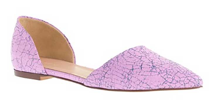 J. Crew Crackled Leather D'Orsay Flats