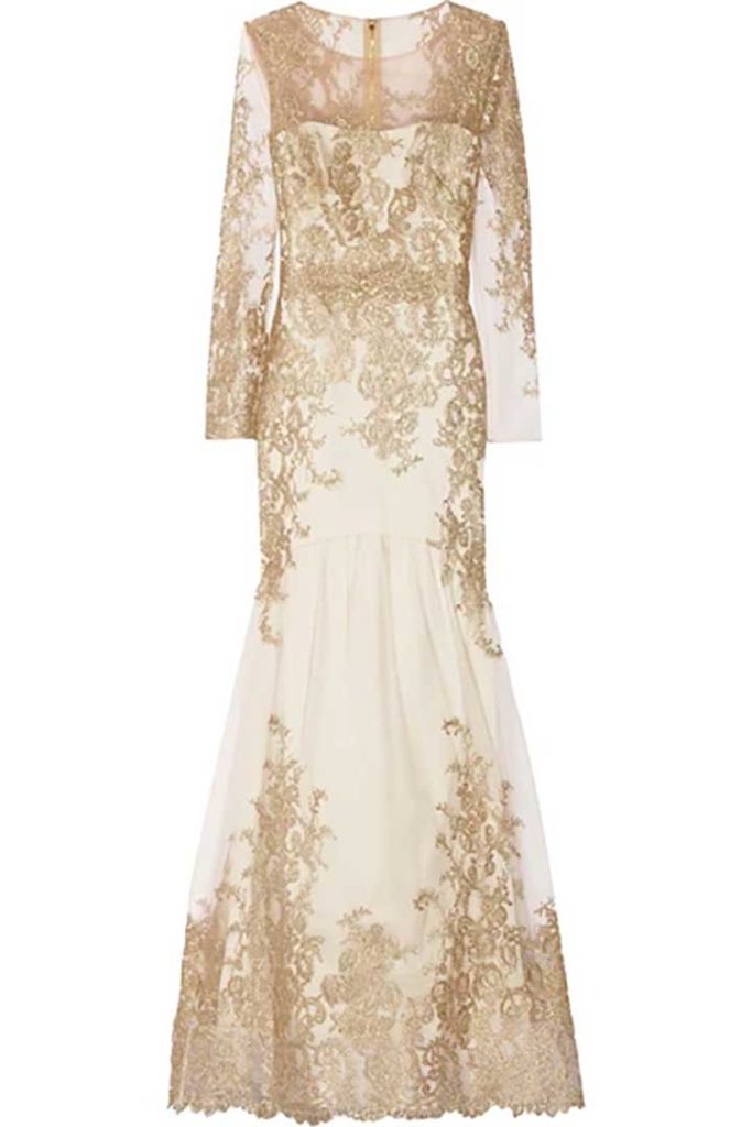 Notte by Marchesa Embroidered Tulle Gown