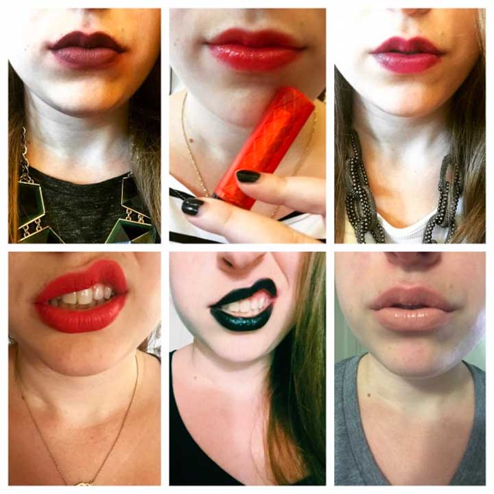 Lipstick Collage: Here's how my week in lipsticks went