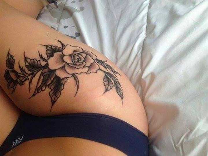 Rose Thigh Tattoo Ideas For Women