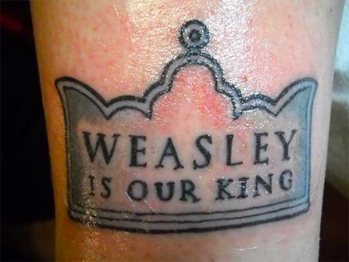 韦斯莱是我们的王哈利·波特纹身