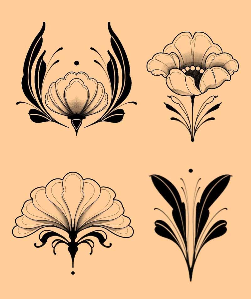 Popular Art Nouveau Tattoo Designs