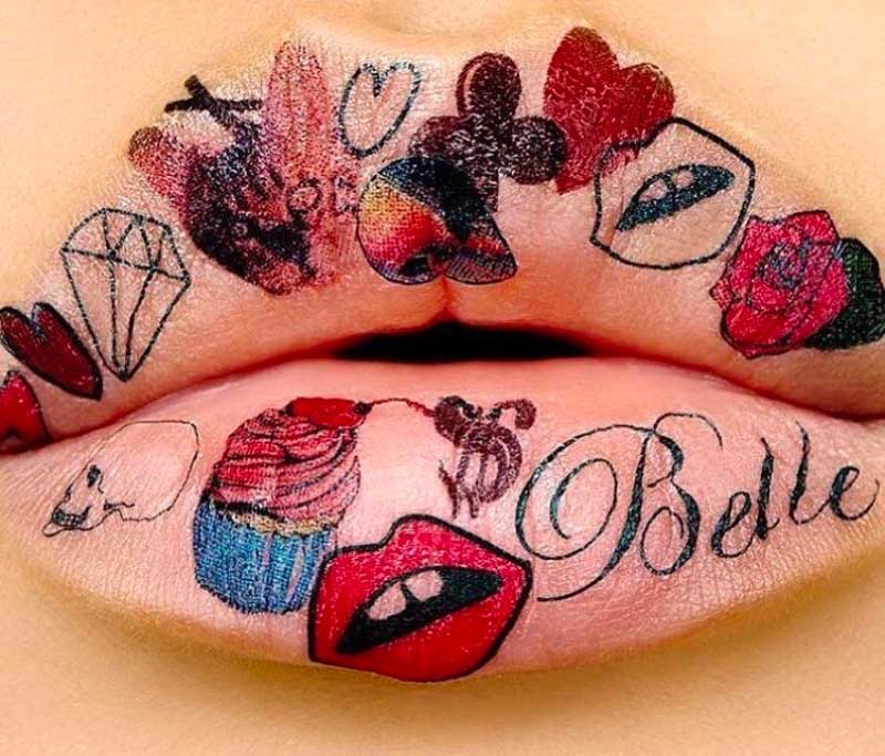 照片:人造唇纹身是最酷的美容新潮流