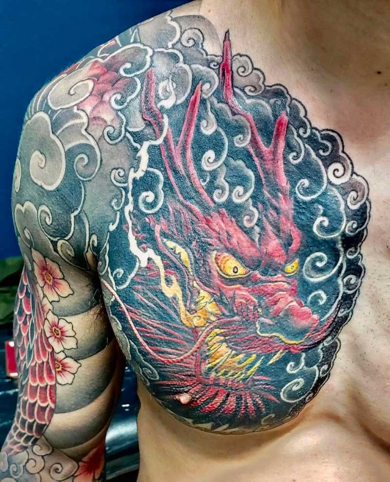 Dragon Chest Tattoos
