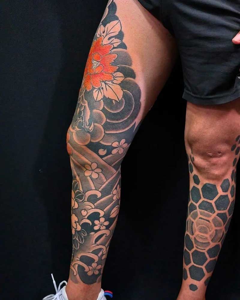 Japanese Leg Tattoos